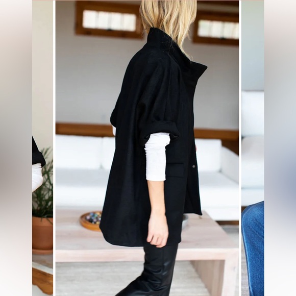 Emerson Fry wool cashmere black layering Jacket small classic quiet luxury - Picture 4 of 10